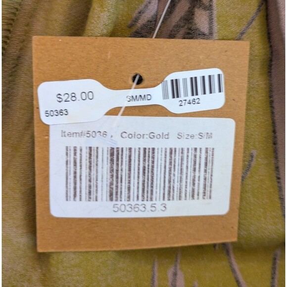 Lakhays Collection Lightweight Feather Boho Midi Skirt, Gold, Size S/M - Picture 9 of 9